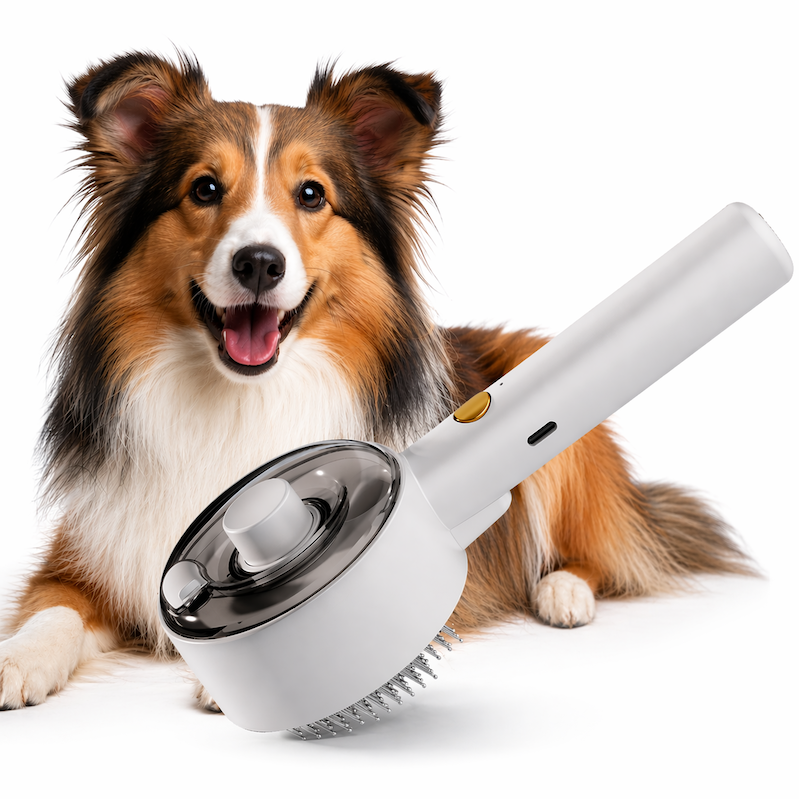 Cepillo de aseo para mascotas con función de pulverización FreshPaw