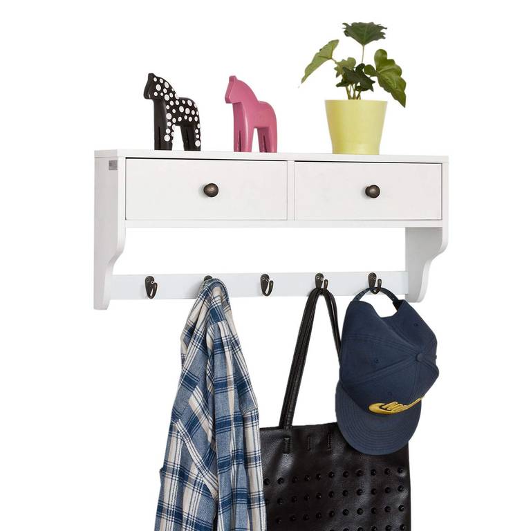 SoBuy Perchero Moderno con 5 Ganchos 60x14x27cm para recibidor
