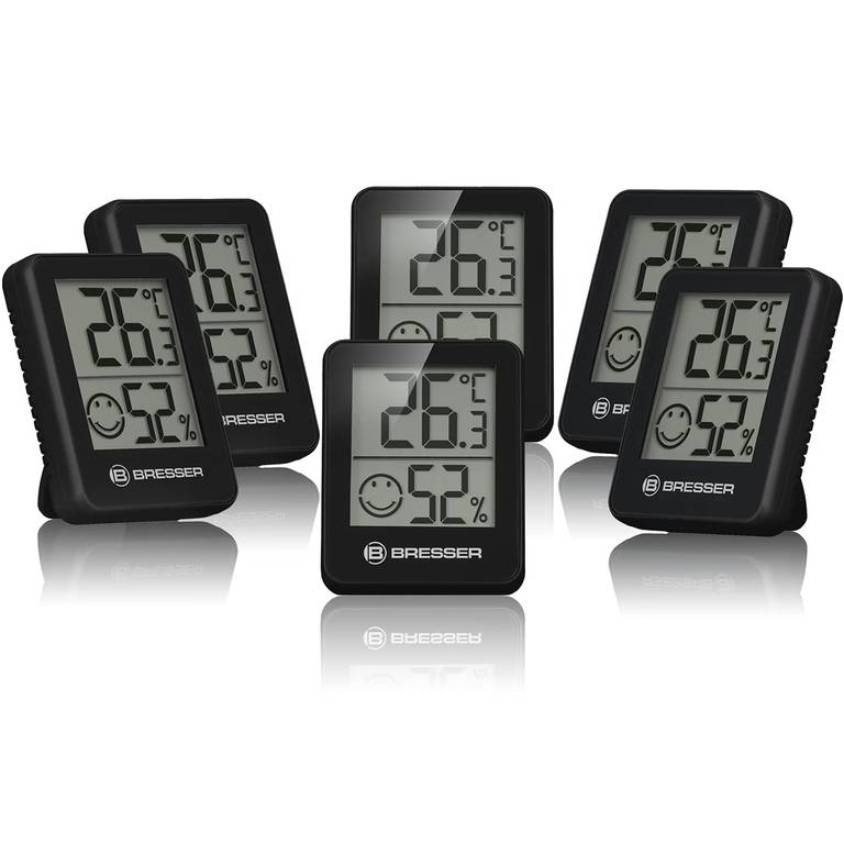 Pack de 6 Termómetros Higrómetros Digitales BRESSER Temeo Hygro