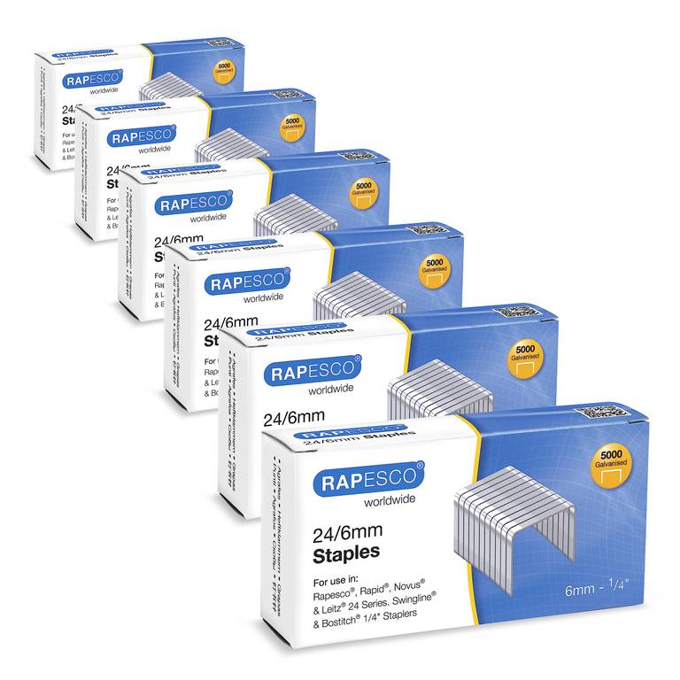 Grapas Galvanizadas 24/6mm (No.16), 6 Cajas de 5000