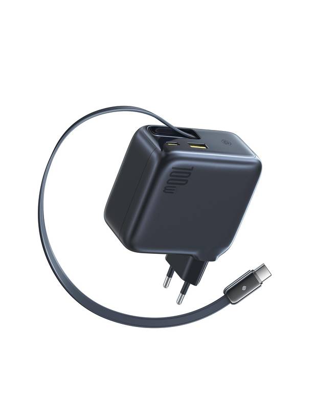 Cargador USB C Baseus Enercore 100 W GaN con cable extensible