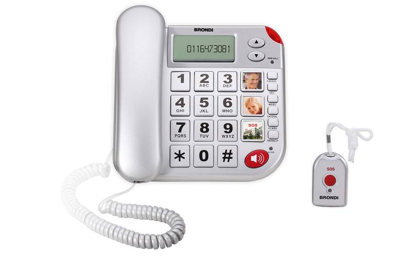 Brondi Super Bravo Plus Teléfono Fijo, Plata