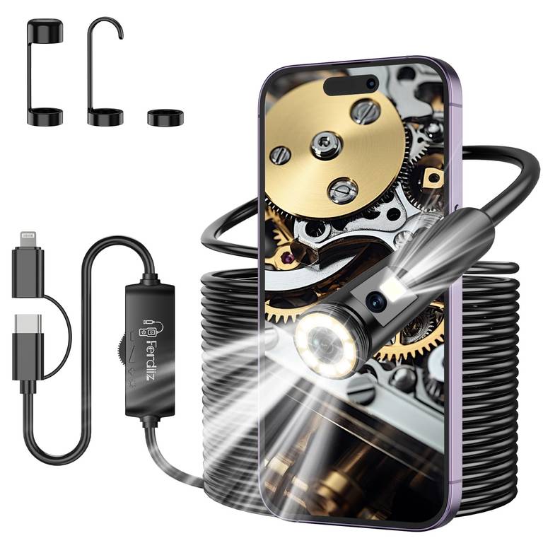 Ferdiiz Camara Endoscopica Doble Lente 1920P HD 10M IP67