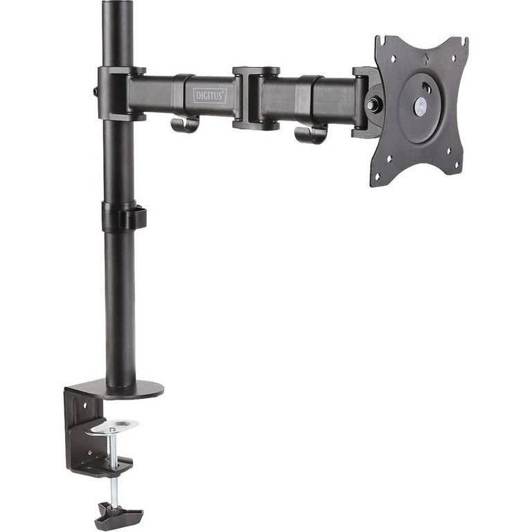 DIGITUS Soporte para monitor – Abrazadera de Escritorio – 1 monitor – Hasta 27 pulgadas – Hasta 1x 8 kg
