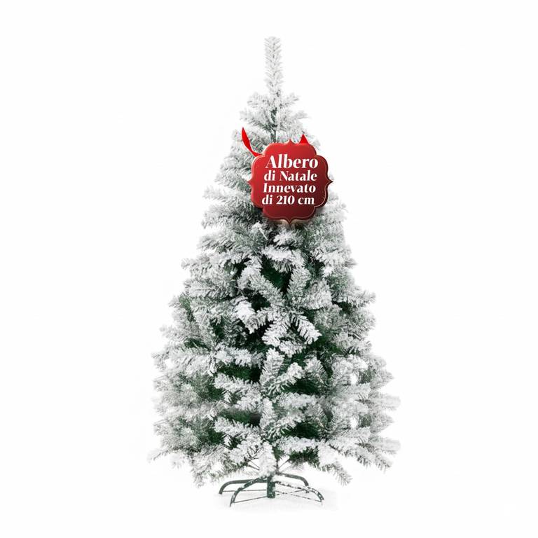 Árbol de Navidad Artificial nevado de 210 cm con 1078 Ramas