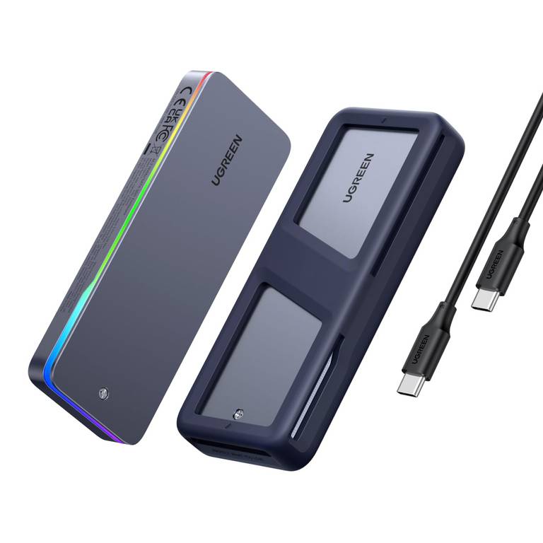 UGREEN Carcasa para SSD NVMe SATA RGB M.2 de 20Gbps