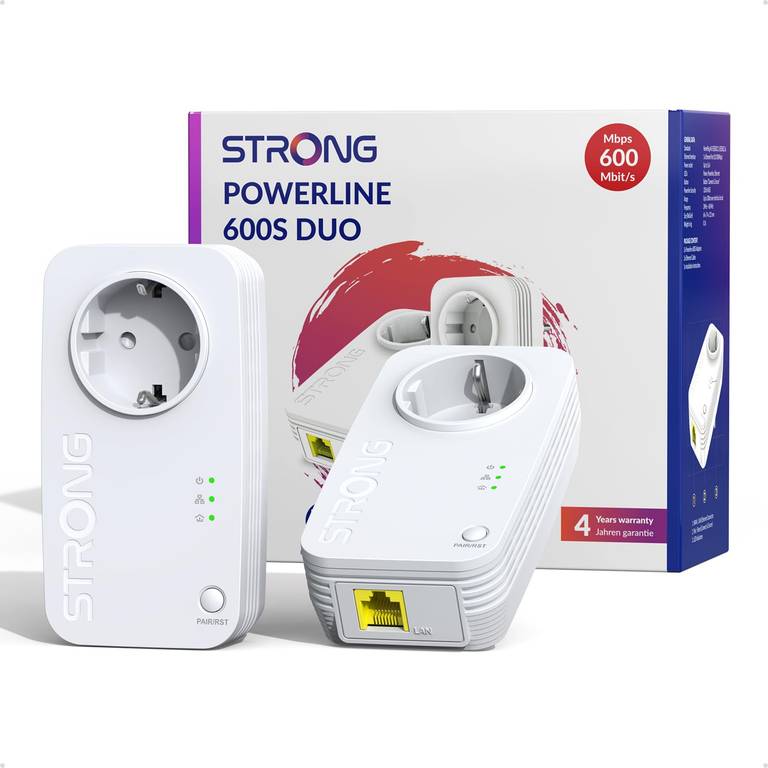 STRONG AV600 PLC Powerline Set con enchufe