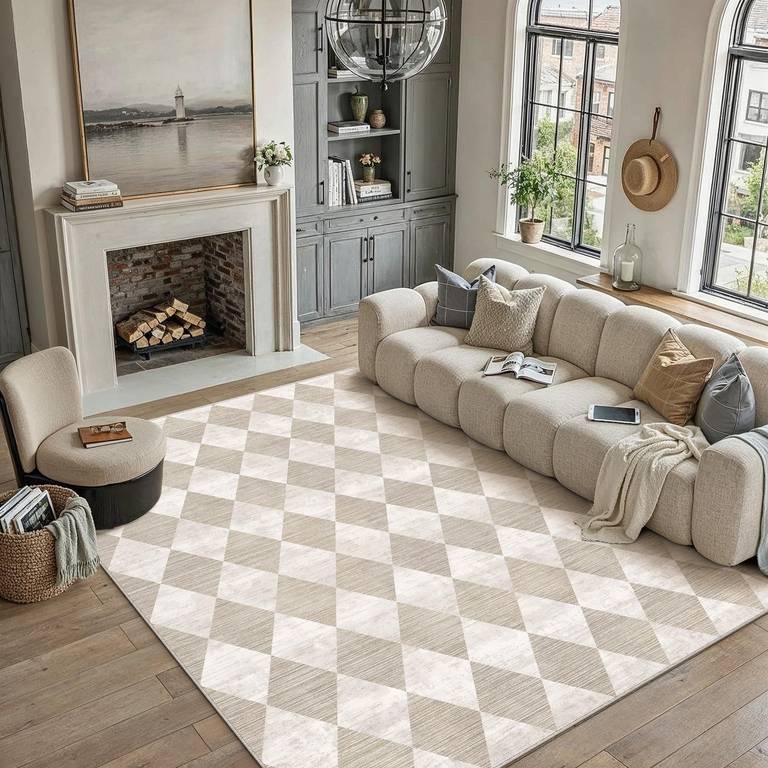 PureCozy Alfombra Salon 200x300cm Beige Moderno