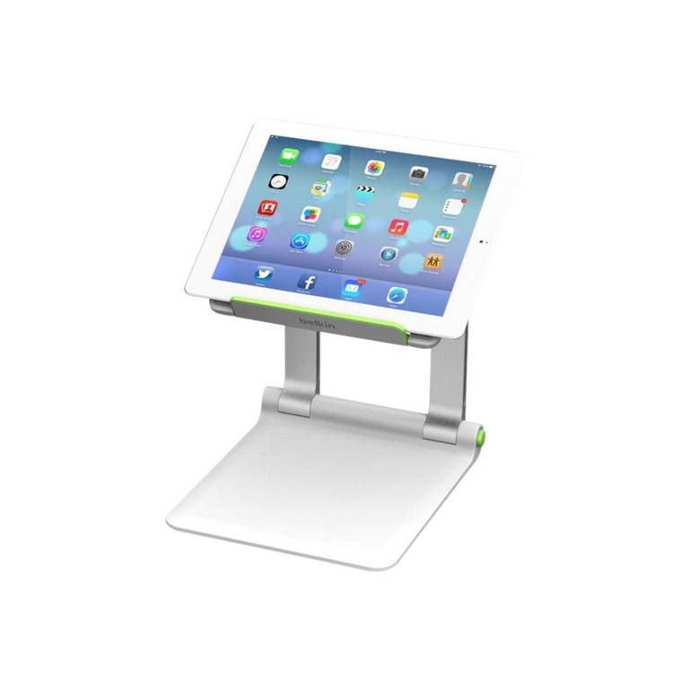 Belkin B2B118 – Tablet Stage portátil Soporte para presentaciones (Plataforma Regulable, Captura de imágenes, gestión del Cable), Blanco