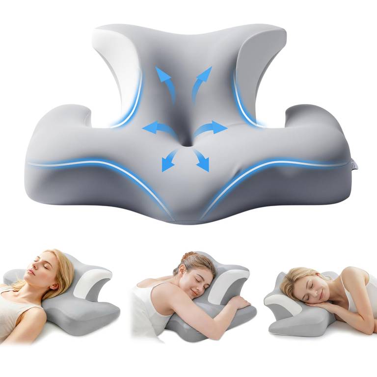 COSYLAND Almohada Cervicales y Cuello – Ergonómica para Dormir de Lado, Boca Arriba o Abajo