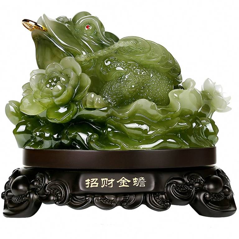 Estatua de rana del dinero Feng Shui + juego de 10 monedas antiguas de la suerte