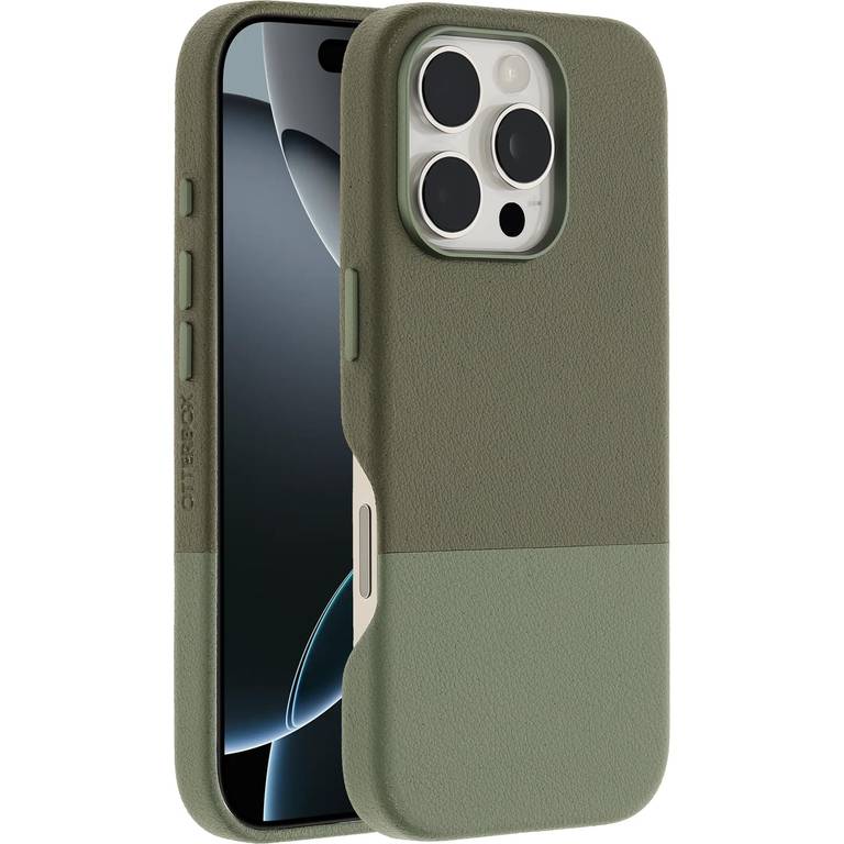 OtterBox Leather Alternative – Funda para iPhone 16 Pro (Mojave Moss)