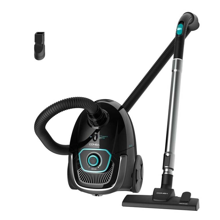 Cecotec Aspirador de Trineo con Bolsa de 2,5 L Conga Powerbag 2500 Plus. 850 W, Filtrado de Alta Eficiencia, Tubo Telescópico Metálico
