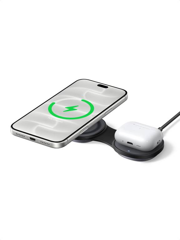 UGREEN MagFlow Qi2 25W Cargador Inalámbrico 2 en 1