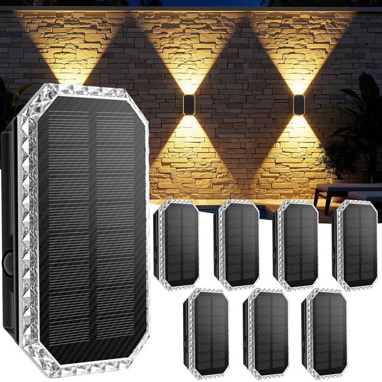 Aplique Solar Exterior Pared 3 Colores, IP65 Impermeable 1200mAh