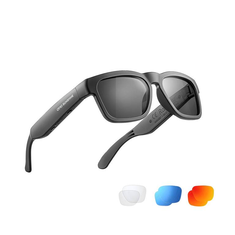 OhO sunshine Bluetooth Audio Sunglasses, Lightweight Open Ear Sport Glasses, 10H Playtime, UV400 ANSI Z87.1, Voice Control