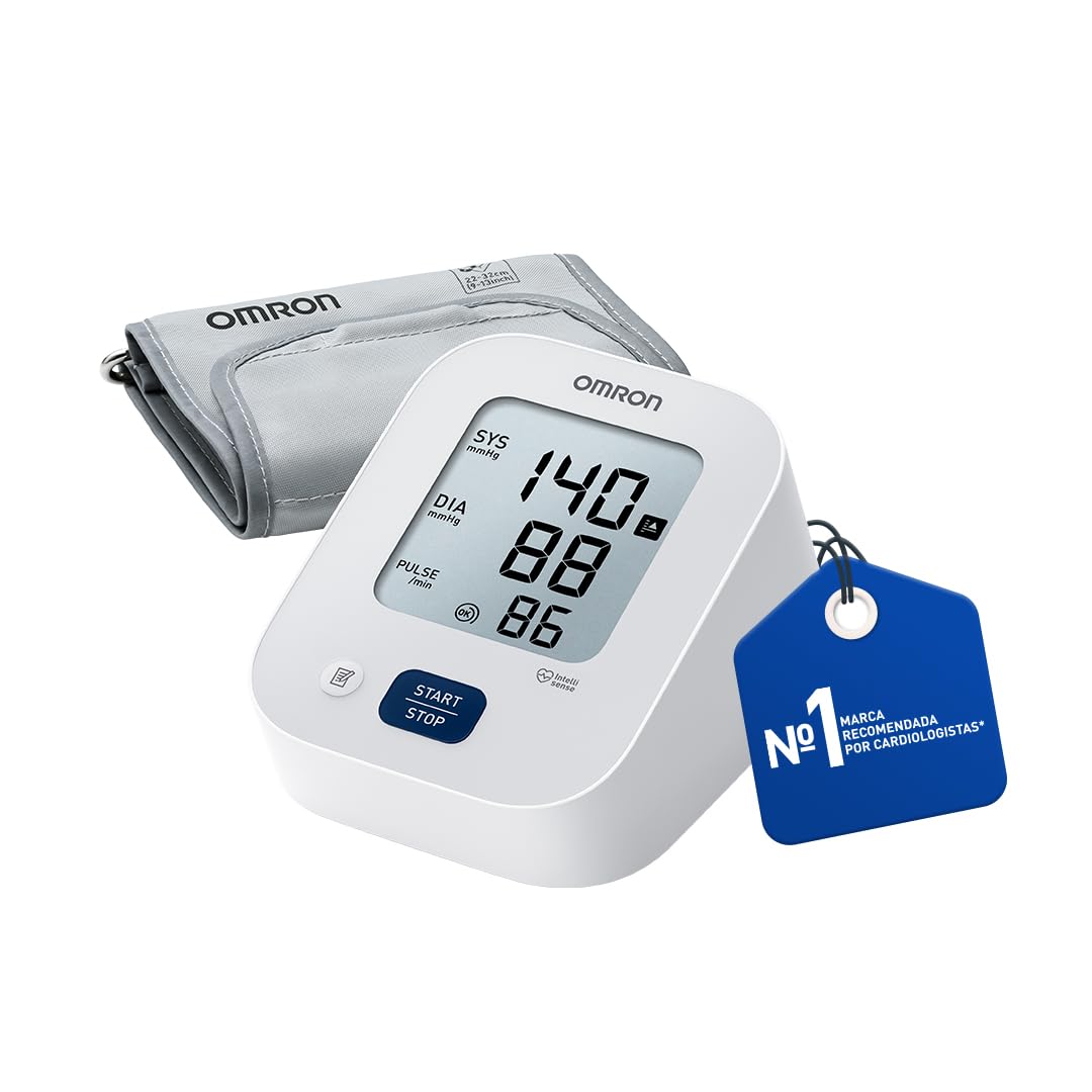 OMRON X2 Essential Tensiómetro de brazo digital Validado clínicamente | Medidor de la tensión arterial con indicador de hipertensión y detección de latido irregular, Memoria de hasta 30 lecturas