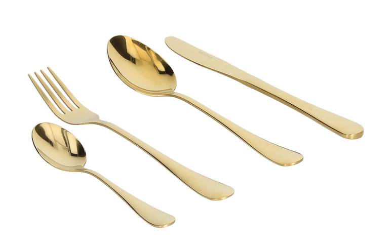 Tognana Golden, servicio 24 cubiertos, acero, oro