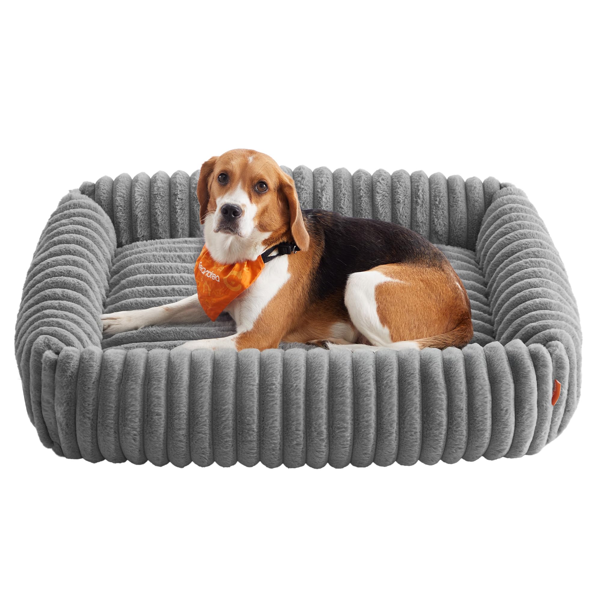Feandrea Cama para Perros, Ortopédica Mediana, 91 x 68 x 20 cm | Cojín Lavable, Colchoneta Mullida, Acolchado Suave, Gris Paloma, Colección BADDI PGW312GD01
