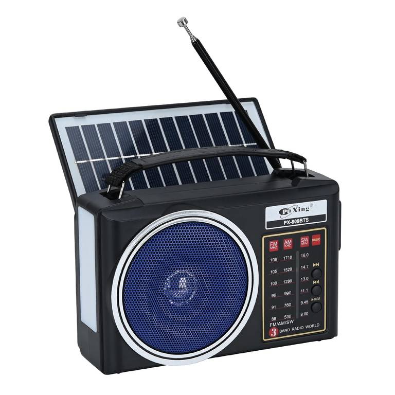 Radio Bluetooth y compacta retro AM/FM/SW con panel solar, iluminación LED portátil, batería recargable