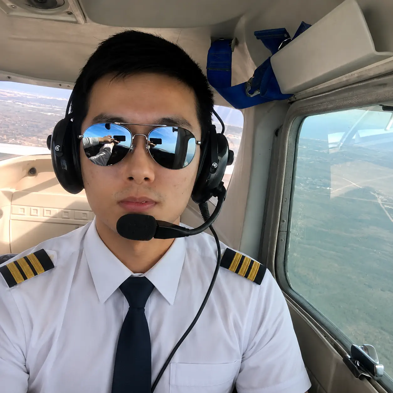 TFA student pilot in flight over Daytona Beach training airspace