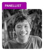 Panellist – Aaron Wong Photo of Aaron Wong with Panellist label in purple