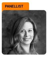 Panellist – Sophie Guerin Photo of Sophie Guerin with Panellist label in yellow