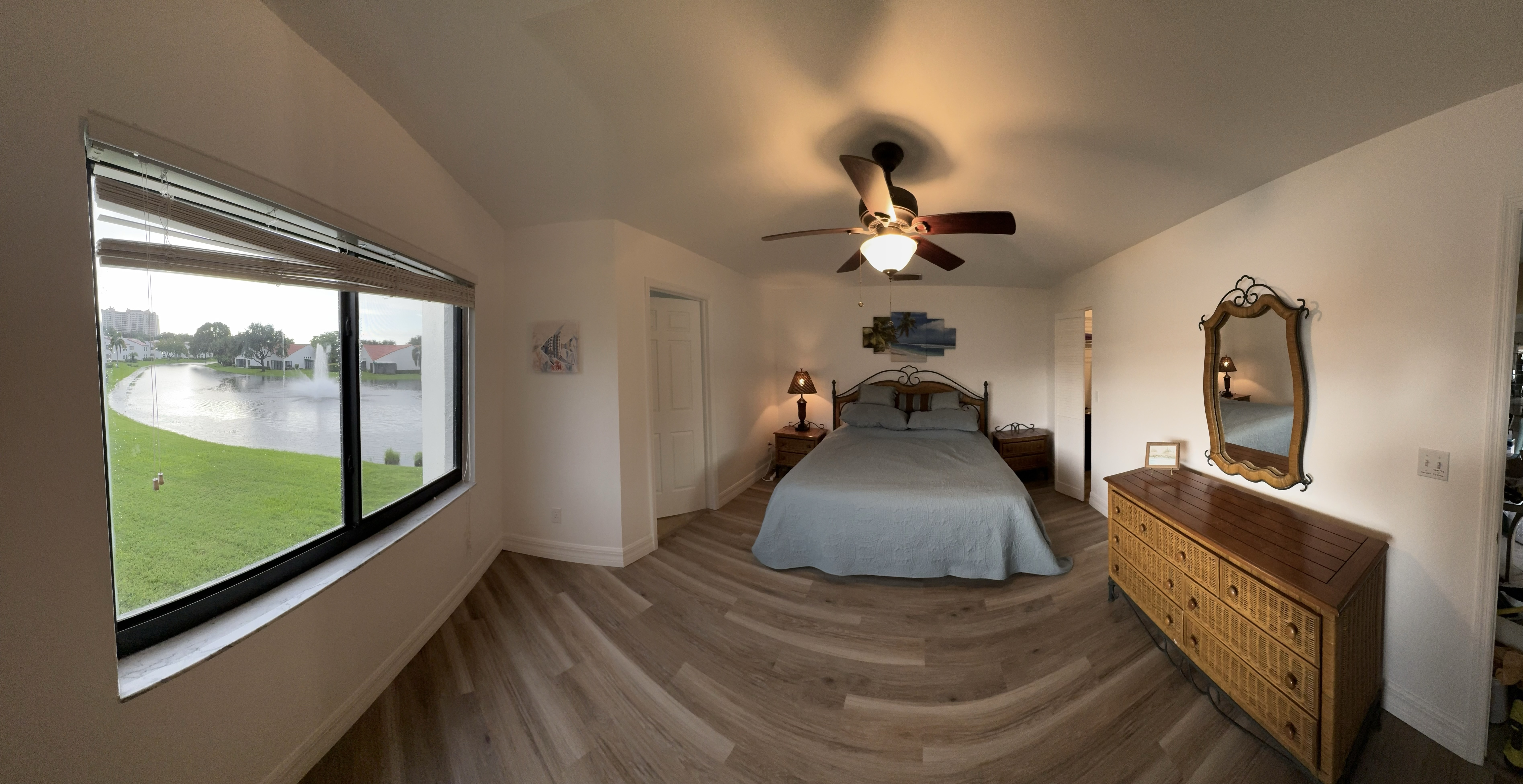 Master bedroom with lake view