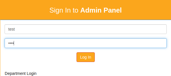 Admin Sign In page