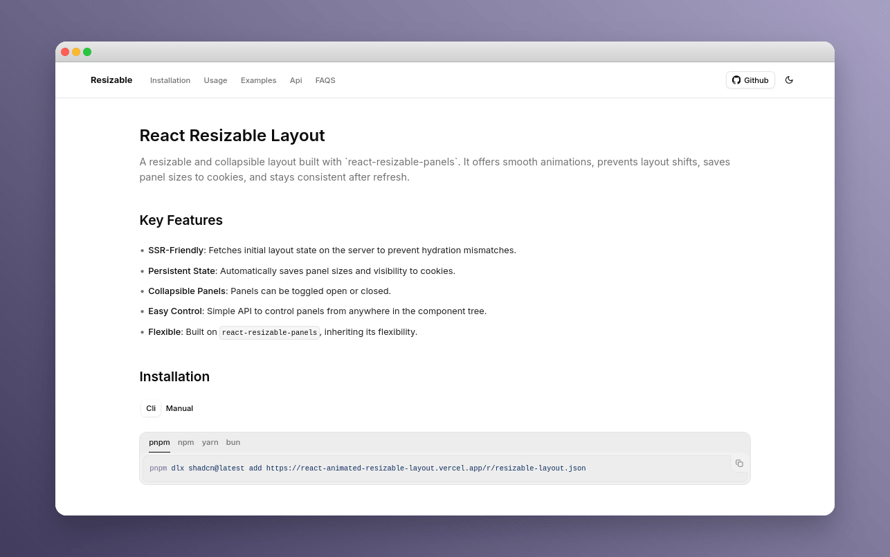 Resizable Layout