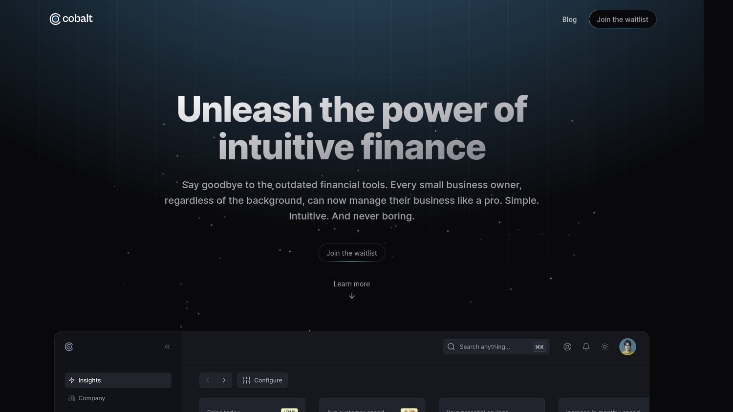 cobalt clone home page preview