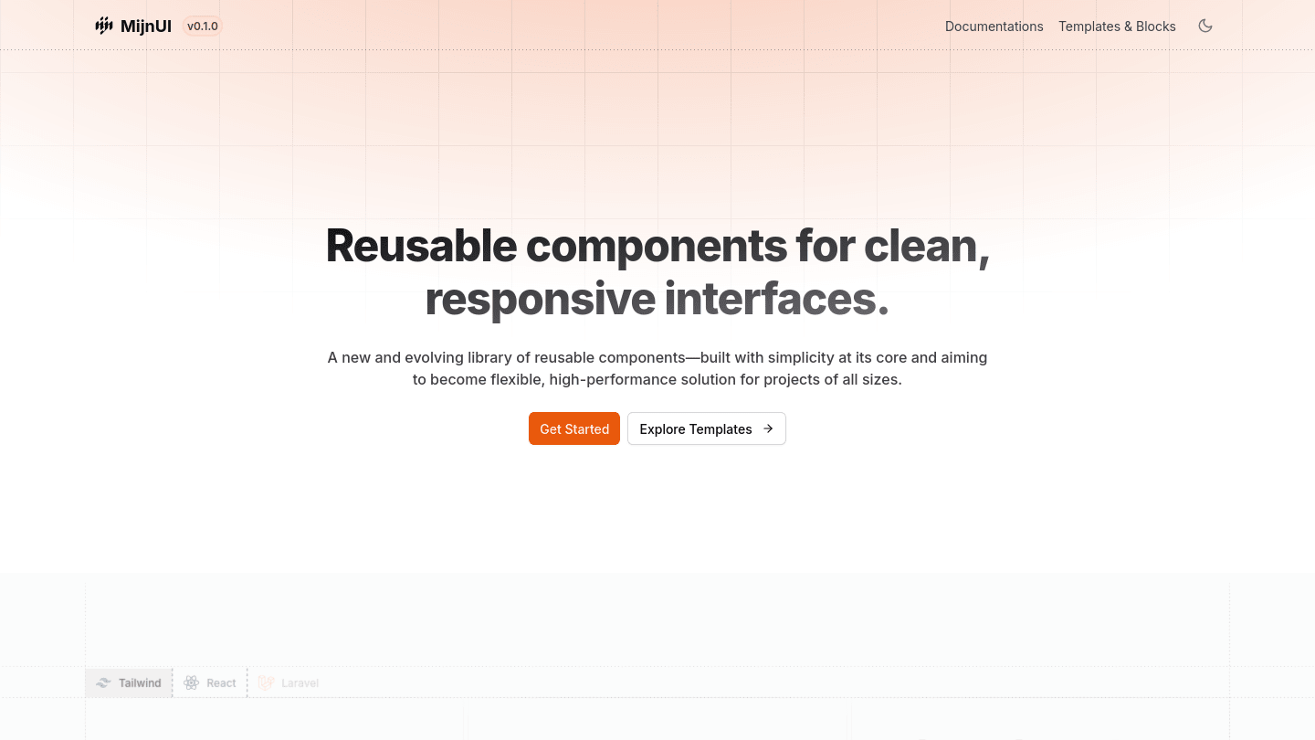 mijnui home page preview