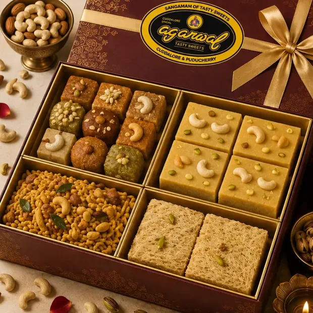 Grand festive hamper, large, with four compartments