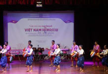 Giao lưu nghệ thuật hai nước Việt Nam - Campuchia. Ảnh: Nguyễn Vũ Hùng/PV TTXVN tại Campuchia