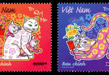 2 mẫu tem Tết Quý Mão. (Ảnh: Bưu điện Việt Nam)