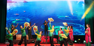 Tiết mục tham gia giao lưu CLB “Phụ nữ yêu thích và bảo tồn các làn điệu hát ru, hát dân ca” của phụ nữ BĐBP tỉnh.