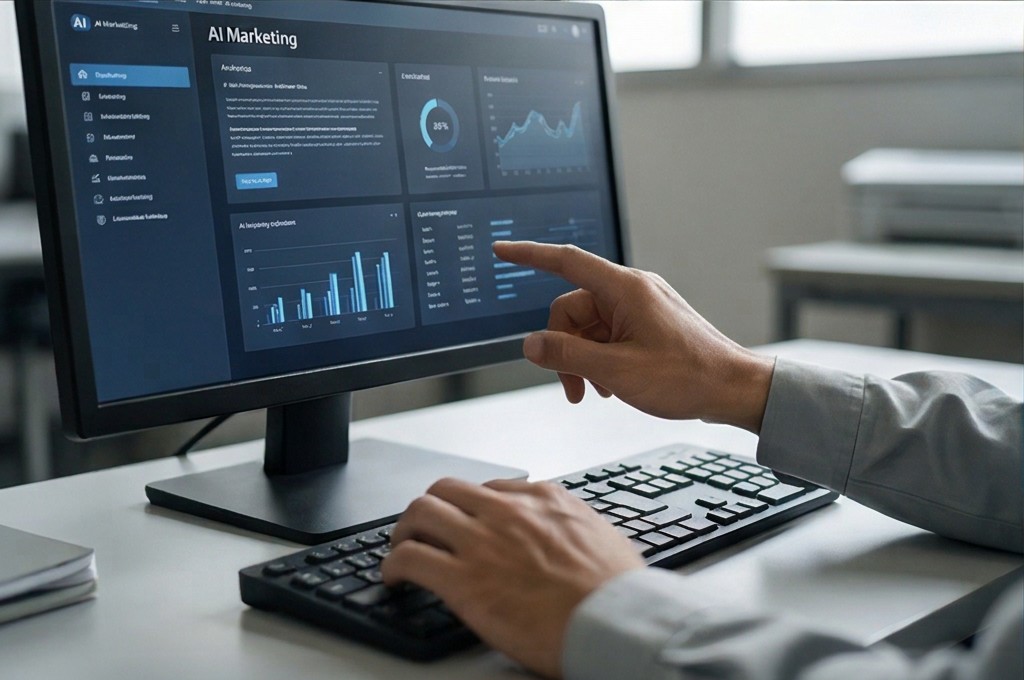 AI 마케팅 솔루션 도입을 논의하며 새로운 활로를 모색하는 기업 관계자들