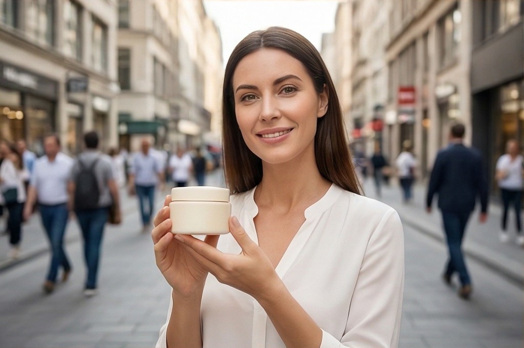 Goddess Collagen Cream in a bustling street