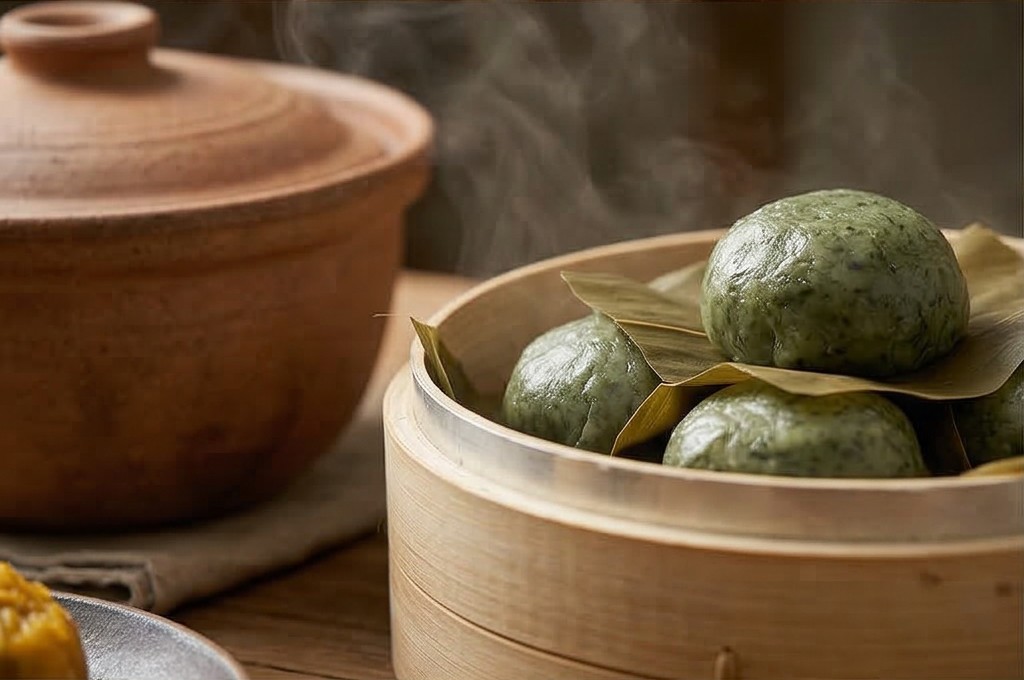 갓 쪄낸 쫄깃한 모시송편