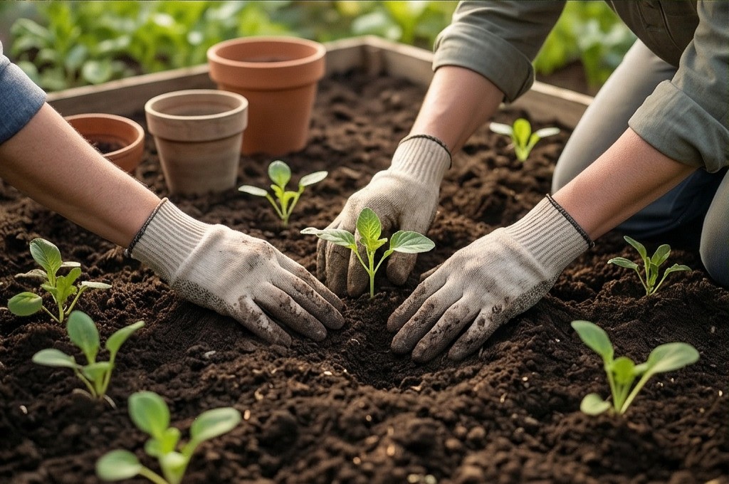 새싹 심는 손길