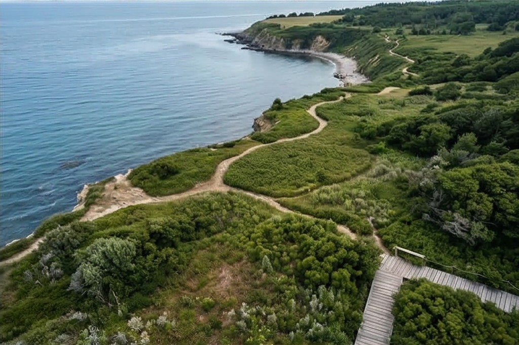 서해 바다와 해안 산책로의 청량함