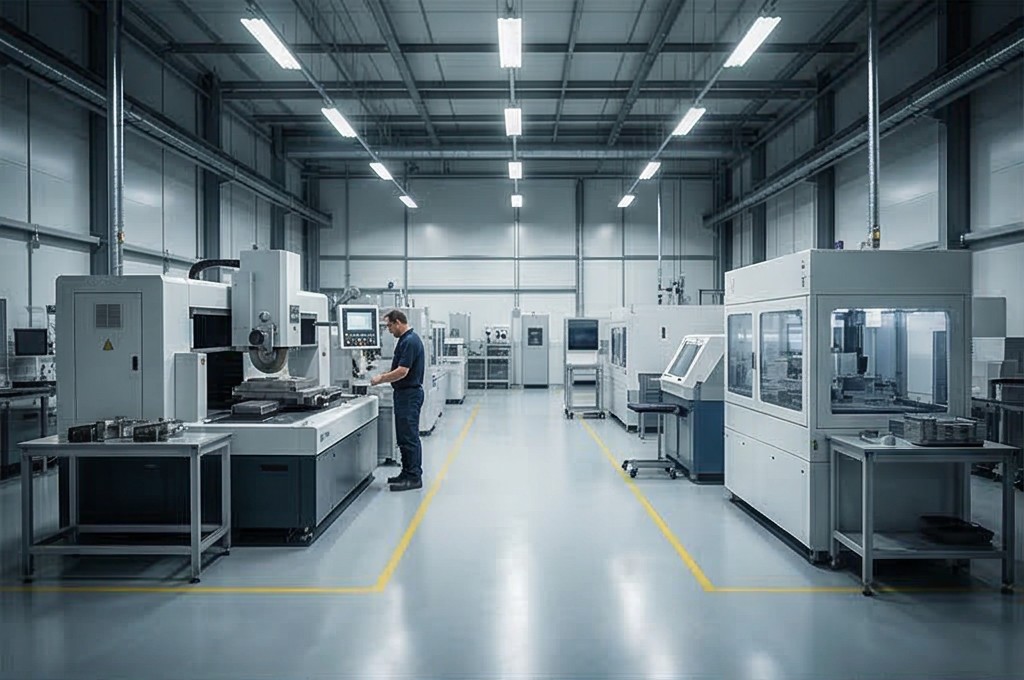 Smart factory production line interior