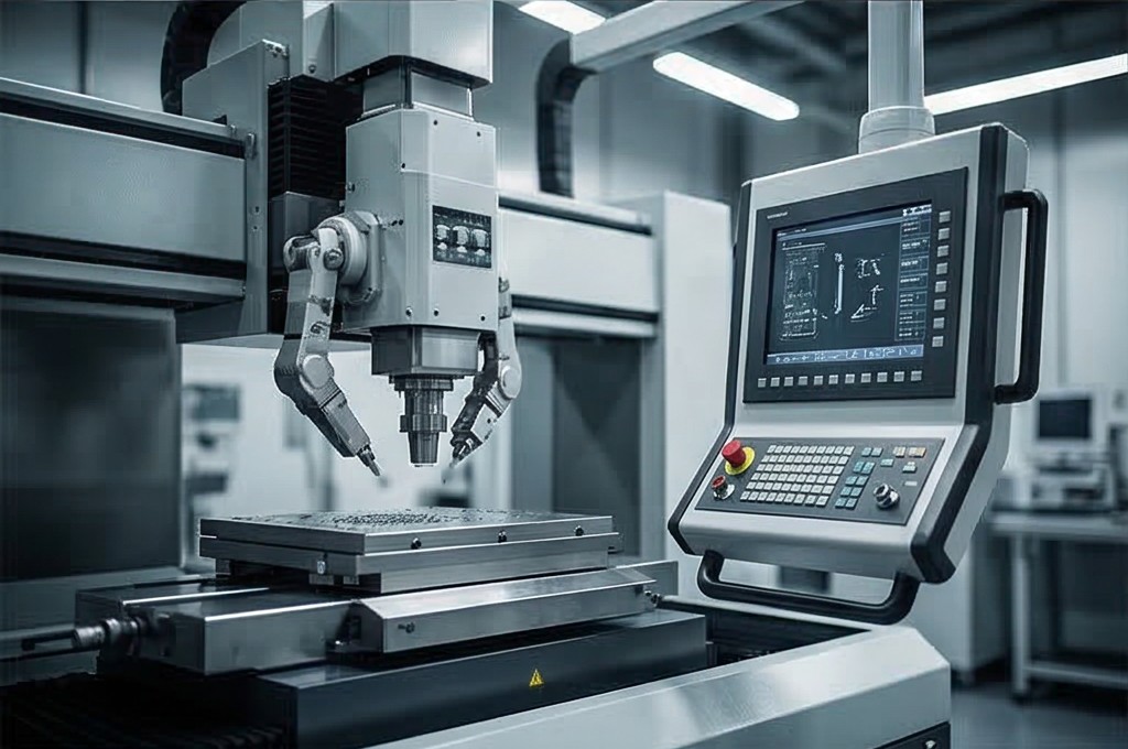 Integrated control panel side of equipment