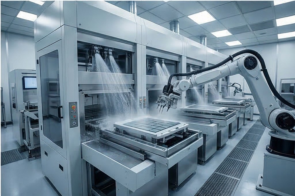 로봇 팔 다단계 자동 세정