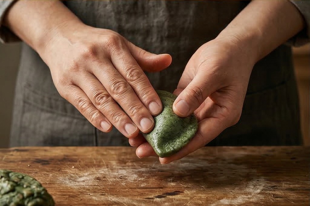 장인의 떡 빚는 손길