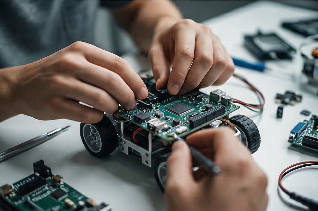 로봇 회로 조립의 정밀함