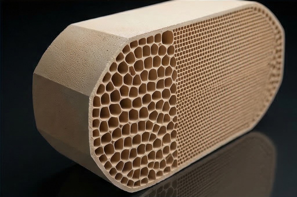 벌집 구조 세라믹 필터 단면