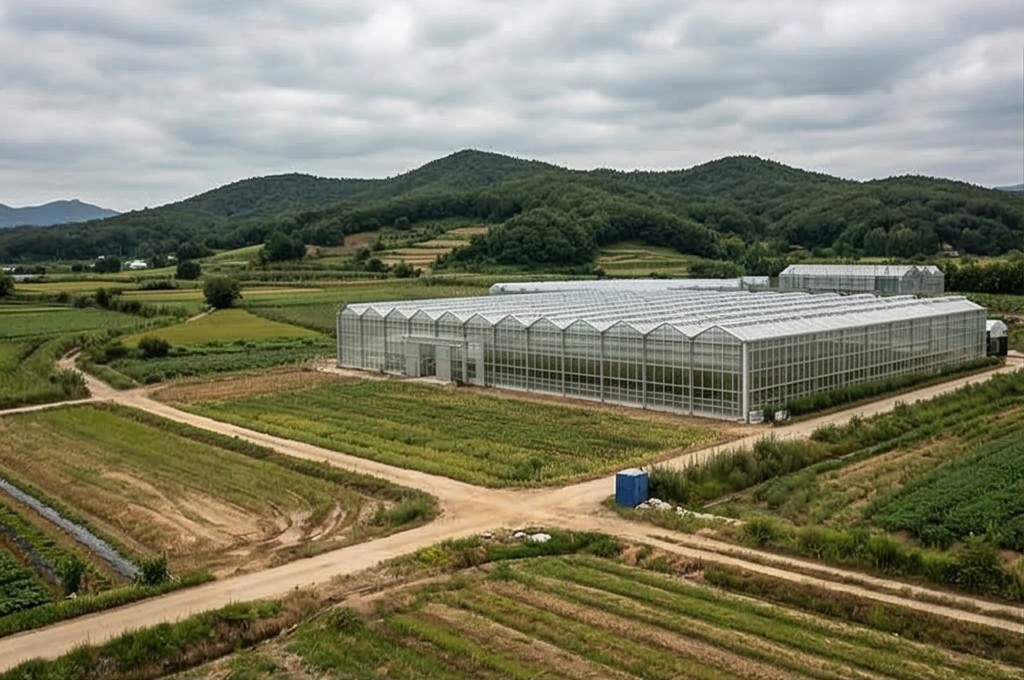 별꽃농장 온실과 전경