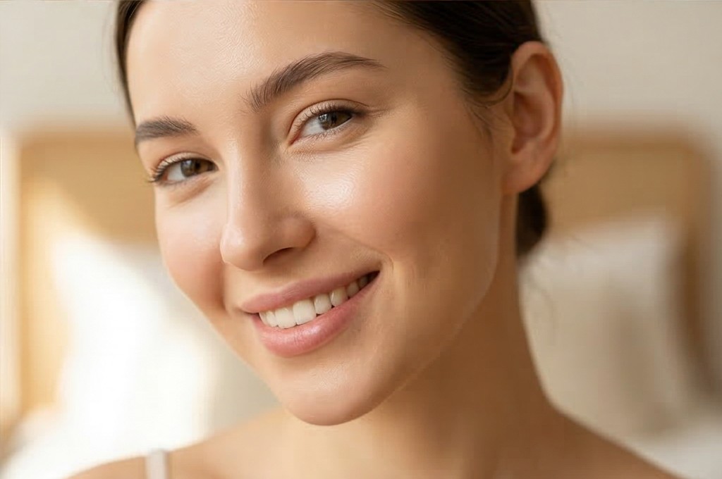 크림 사용 후 빛나는 피부