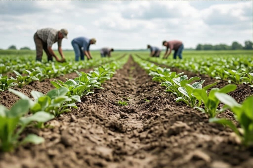 모종 심는 농부들